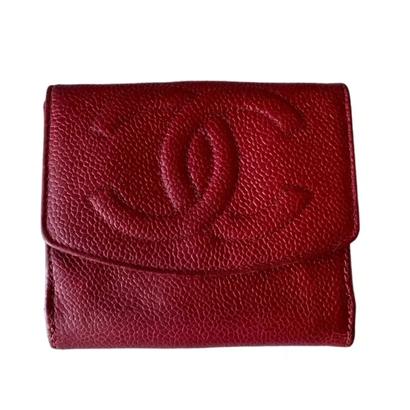 CHANEL | Bags | Authentic Chanel Red Caviar Leather Wallet  display picture 1